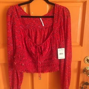 Free People Red Blouse…